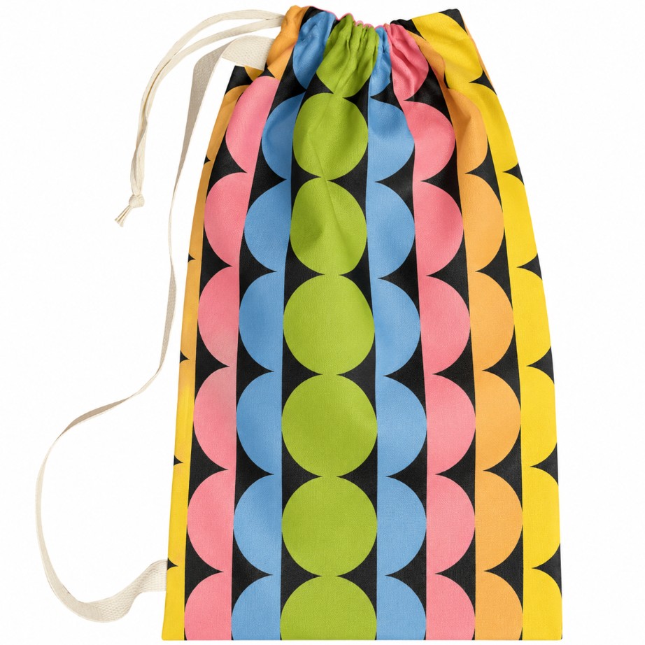 Printed drawstring laundry bag