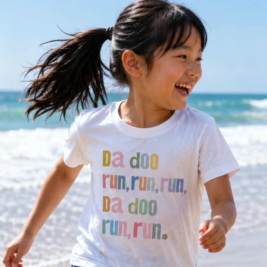 Child wearing printed junior t-shirt