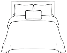 Bed made up with a duvet cover