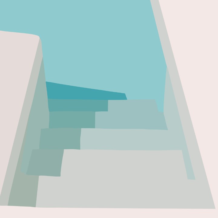New artwork — abstract staircase print