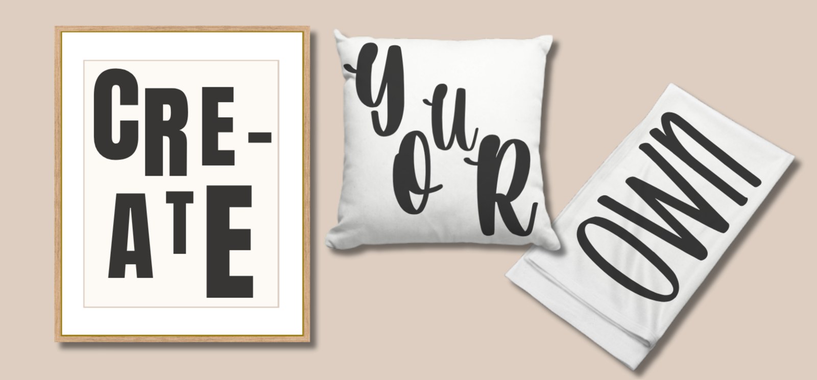 Create your own framed print, pillow and blanket