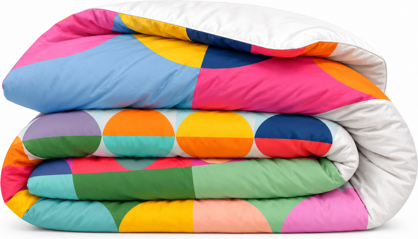 Folded colour-block kids' comforter