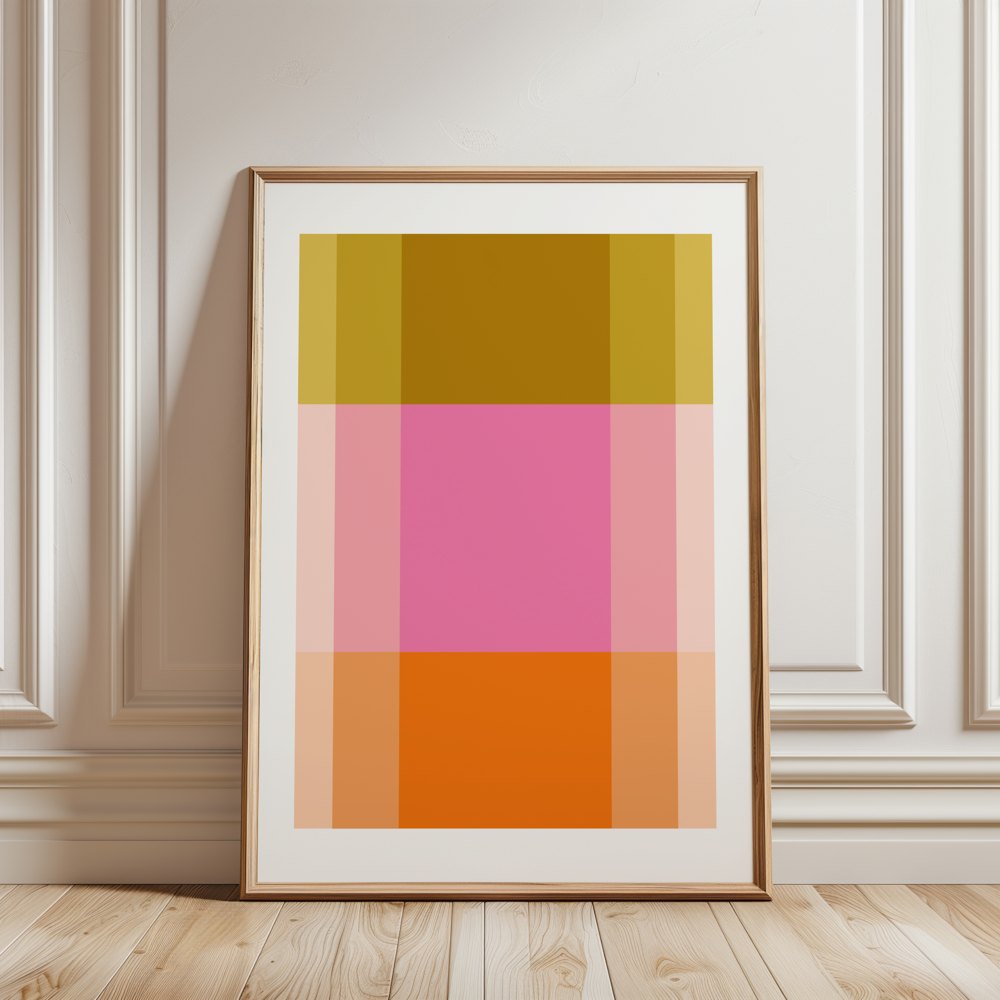 Framed geometric art print