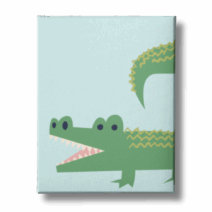 a cute alligator canvas artwork